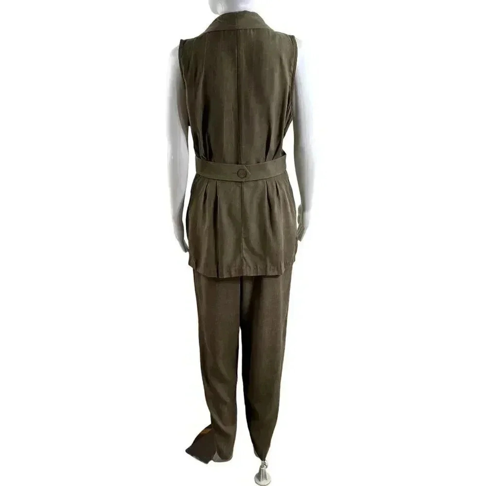 All That Jazz Vintage Womens Top/Jacket Pant Suit size 9/10 Minimalist - Picture 2 of 16